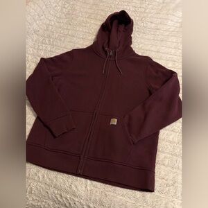 Carhartt Burgundy Hooded full zip Jacket